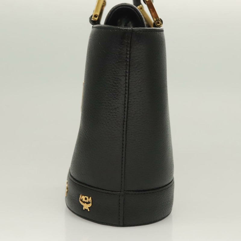 【日本直送】MCM 鉚釘手提包 皮革 黑金色 正品 126781-2