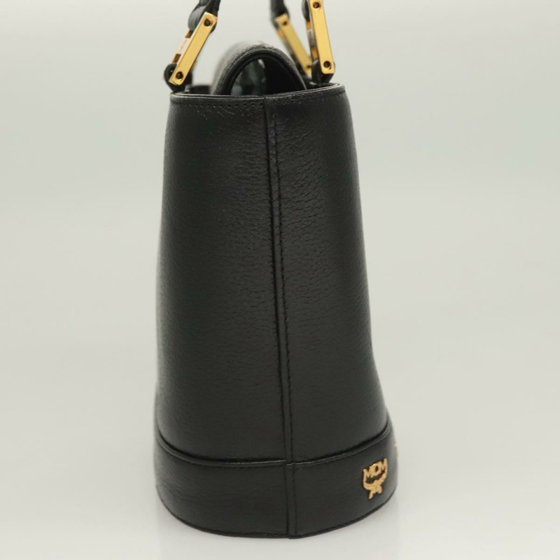 【日本直送】MCM 鉚釘手提包 皮革 黑金色 正品 126781-3