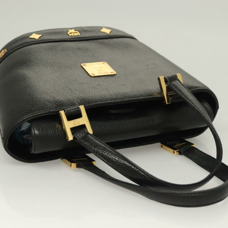 【日本直送】MCM 鉚釘手提包 皮革 黑金色 正品 126781-5