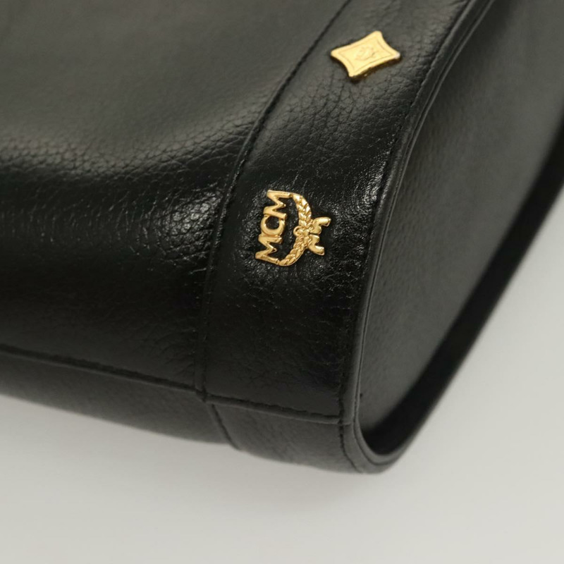 【日本直送】MCM 鉚釘手提包 皮革 黑金色 正品 126781-8