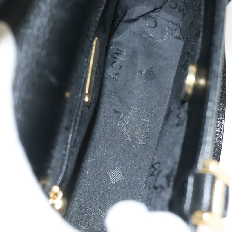 【日本直送】MCM 鉚釘手提包 皮革 黑金色 正品 126781-9