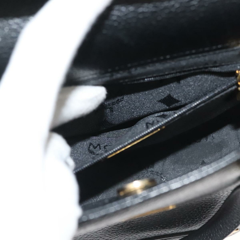 【日本直送】MCM 鉚釘手提包 皮革 黑金色 正品 126781-10