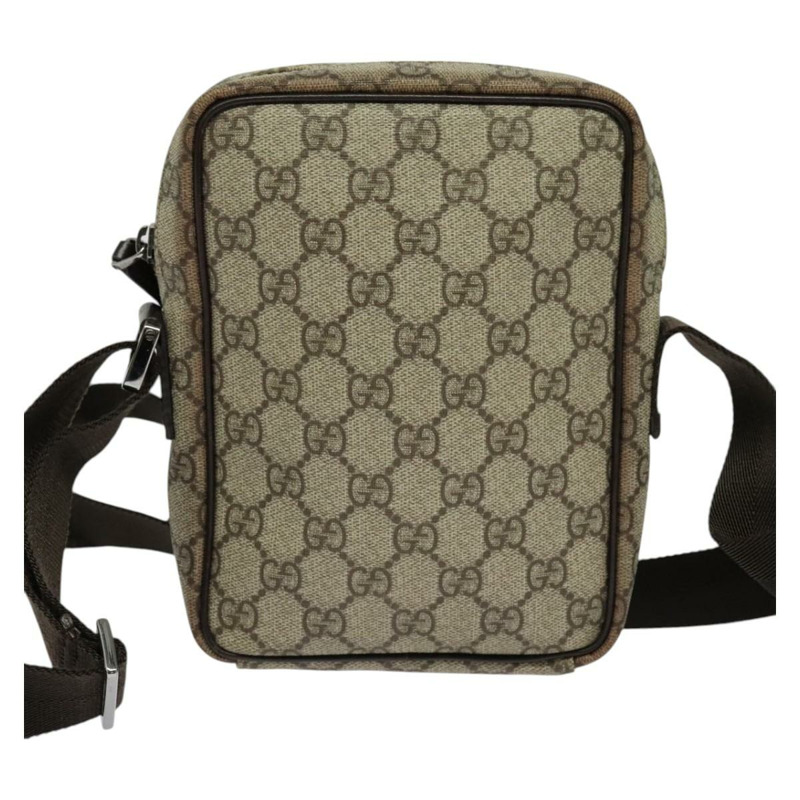【日本直送】GUCCI GG Supreme 單肩包 PVC 米色銀色 122754 正品 127080-1