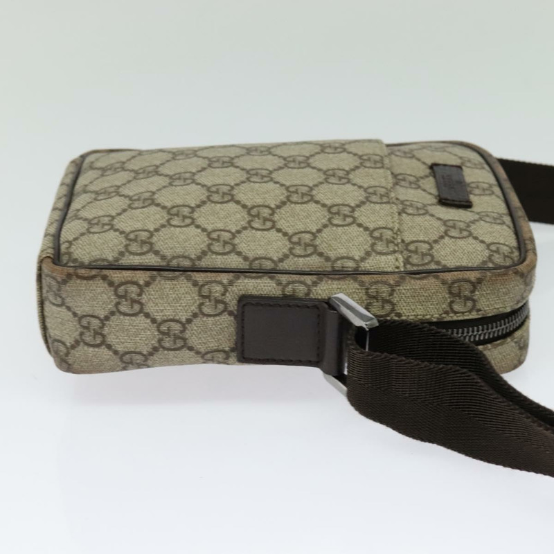 【日本直送】GUCCI GG Supreme 單肩包 PVC 米色銀色 122754 正品 127080-3