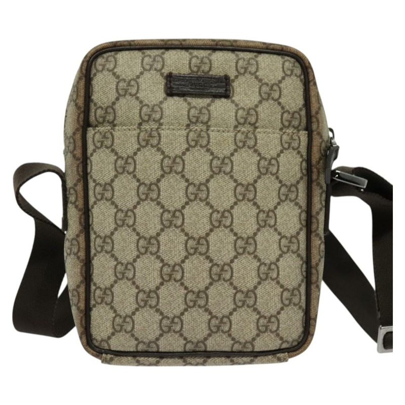 【日本直送】GUCCI GG Supreme 單肩包 PVC 米色銀色 122754 正品 127080-12