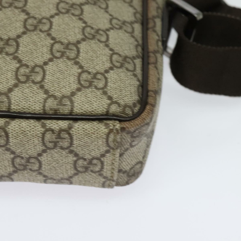 【日本直送】GUCCI GG Supreme 單肩包 PVC 米色銀色 122754 正品 127080-13