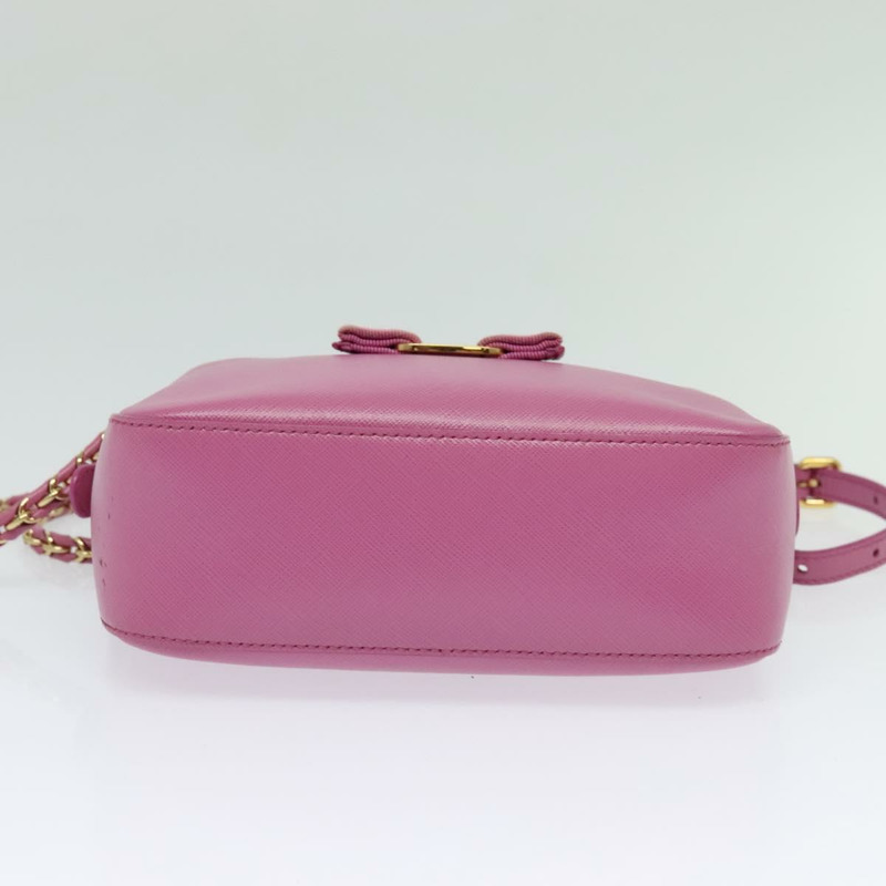 【日本直送】Salvatore Ferragamo 鏈條單肩包 Safiano 皮革 粉金色金色正品 125710-4