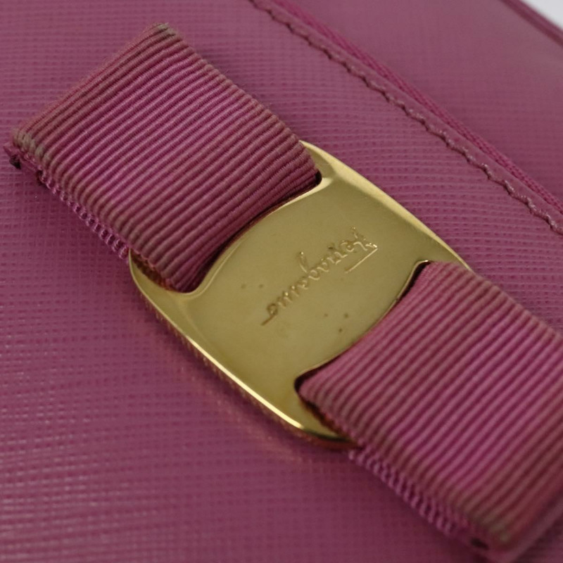 【日本直送】Salvatore Ferragamo 鏈條單肩包 Safiano 皮革 粉金色金色正品 125710-9