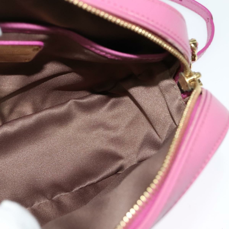 【日本直送】Salvatore Ferragamo 鏈條單肩包 Safiano 皮革 粉金色金色正品 125710-17