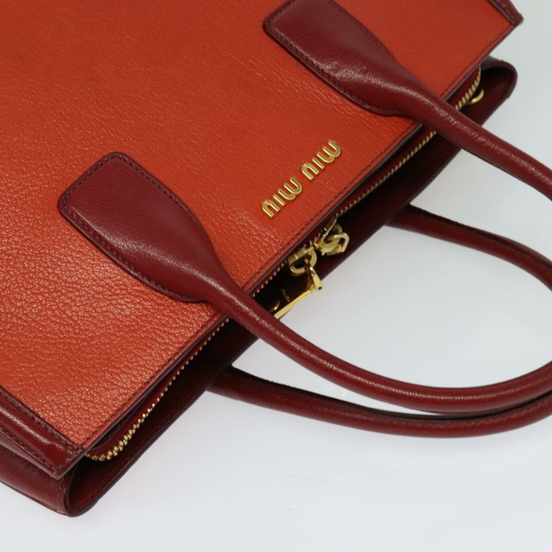 【日本直送】Miu Miu 手提包 皮革 紅色 金色 正品 125761-5