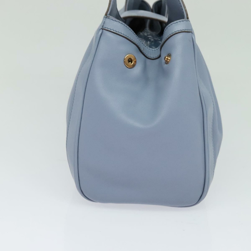 【日本直送】Salvatore Ferragamo Gancini 手提包 皮革 2way Blue Gold Auth 128064-2