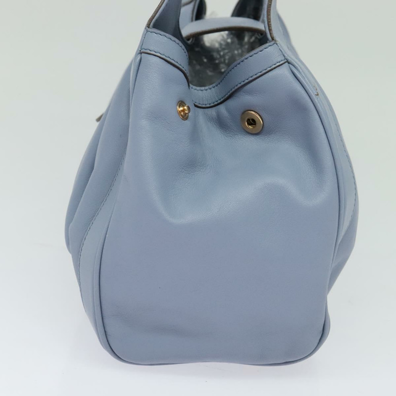 【日本直送】Salvatore Ferragamo Gancini 手提包 皮革 2way Blue Gold Auth 128064-3