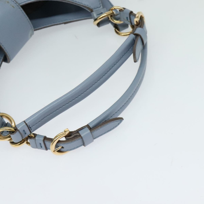 【日本直送】Salvatore Ferragamo Gancini 手提包 皮革 2way Blue Gold Auth 128064-6