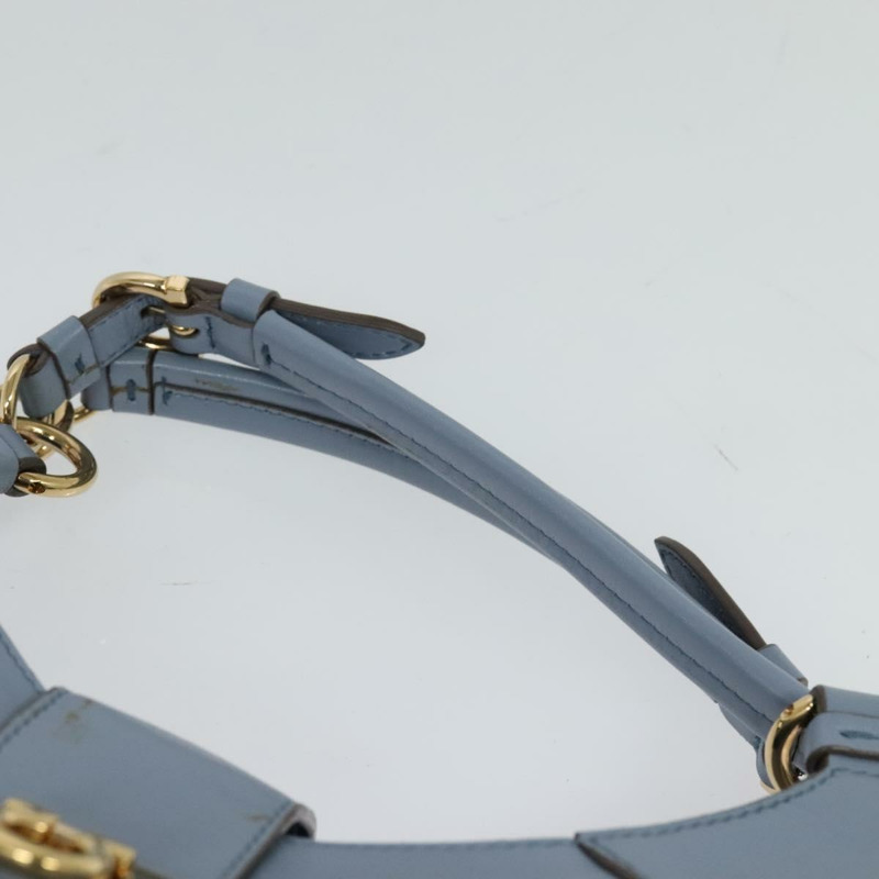 【日本直送】Salvatore Ferragamo Gancini 手提包 皮革 2way Blue Gold Auth 128064-7