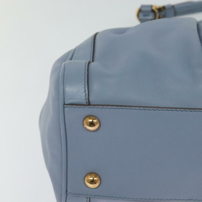 【日本直送】Salvatore Ferragamo Gancini 手提包 皮革 2way Blue Gold Auth 128064-14