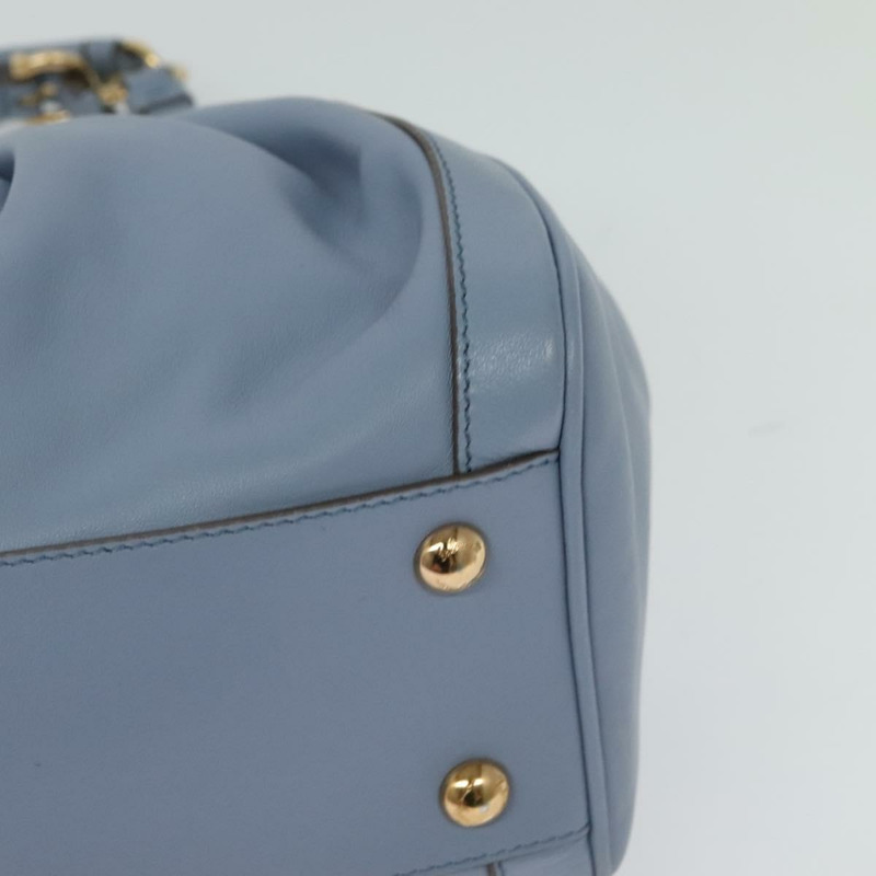 【日本直送】Salvatore Ferragamo Gancini 手提包 皮革 2way Blue Gold Auth 128064-15