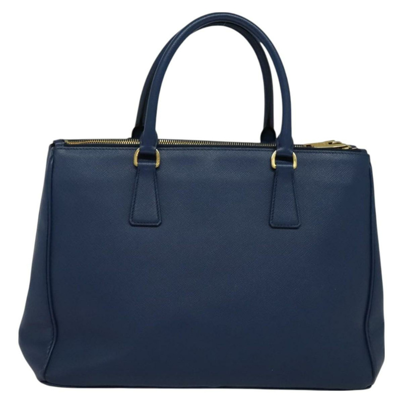 【日本直送】PRADA 手提包 Safiano 皮革 2way 藍色 金色 正品 125760-1