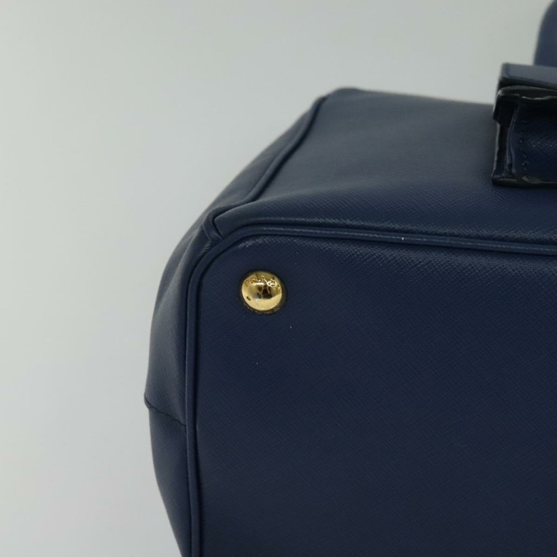 【日本直送】PRADA 手提包 Safiano 皮革 2way 藍色 金色 正品 125760-8