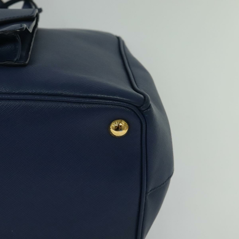 【日本直送】PRADA 手提包 Safiano 皮革 2way 藍色 金色 正品 125760-13
