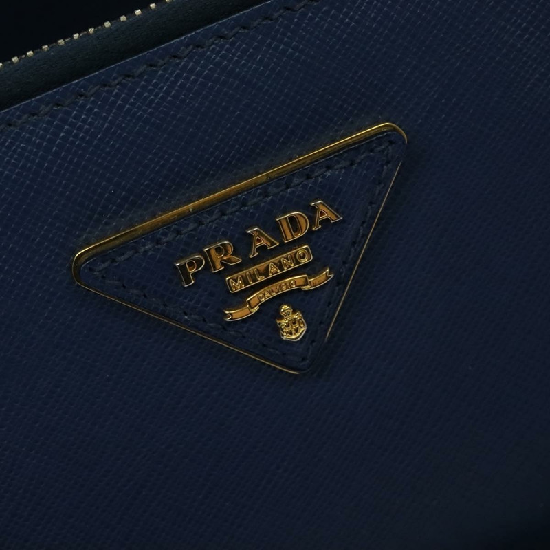 【日本直送】PRADA 手提包 Safiano 皮革 2way 藍色 金色 正品 125760-16