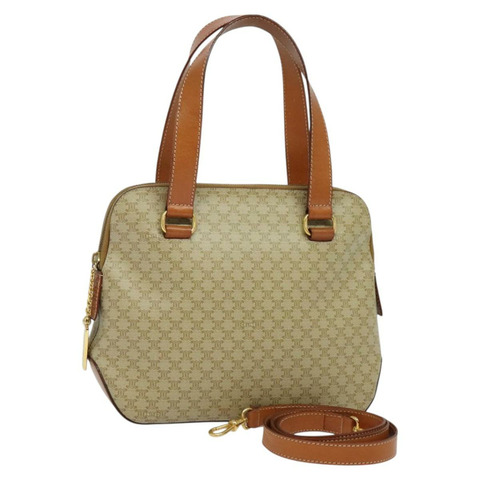 CELINE Macadam 帆布手提包 PVC 兩款 米金色 正品 125690