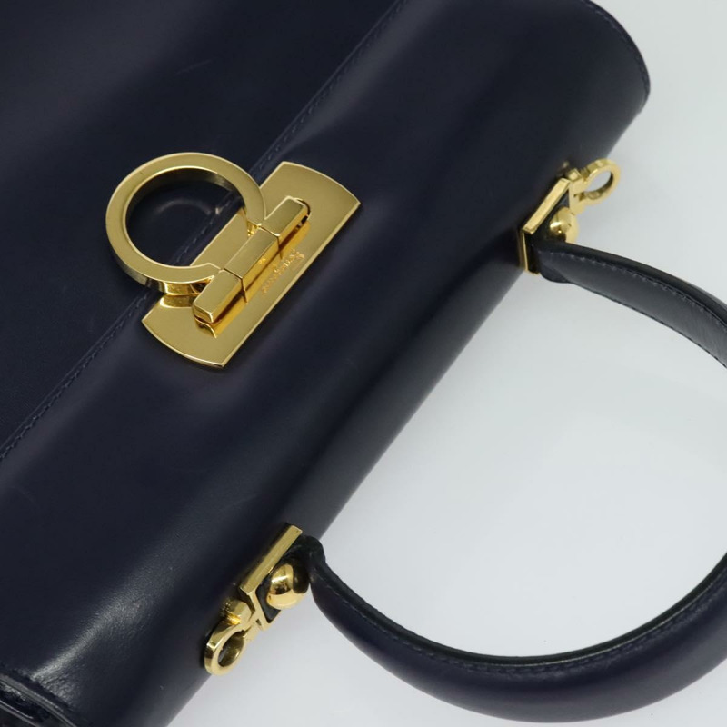 【日本直送】Salvatore Ferragamo Gancini 手提包 皮革 2 向 紫金 正品 128108-5