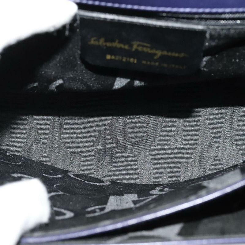 【日本直送】Salvatore Ferragamo Gancini 手提包 皮革 2 向 紫金 正品 128108-10