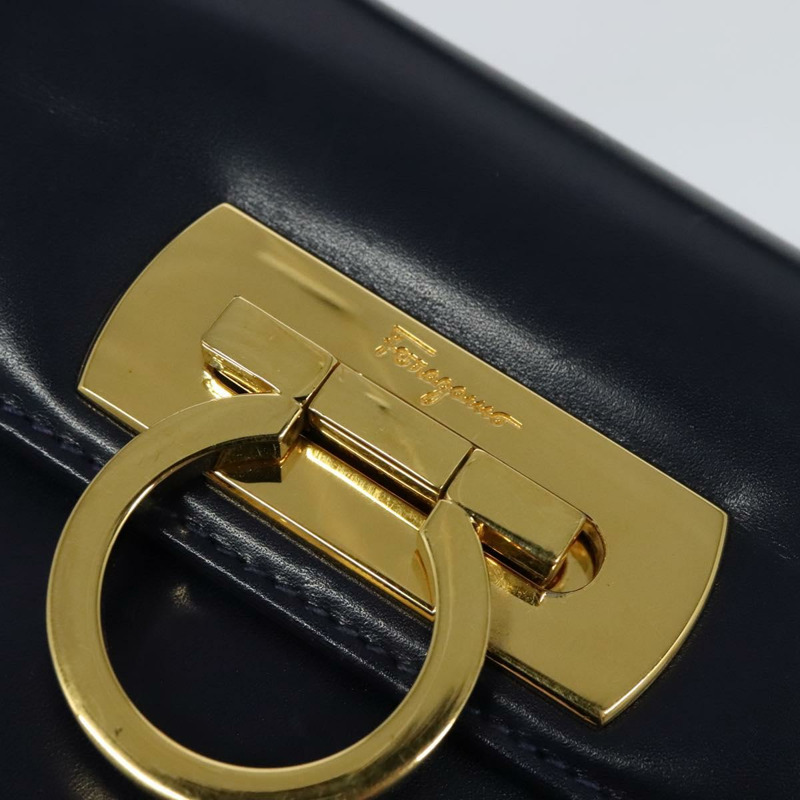 【日本直送】Salvatore Ferragamo Gancini 手提包 皮革 2 向 紫金 正品 128108-16