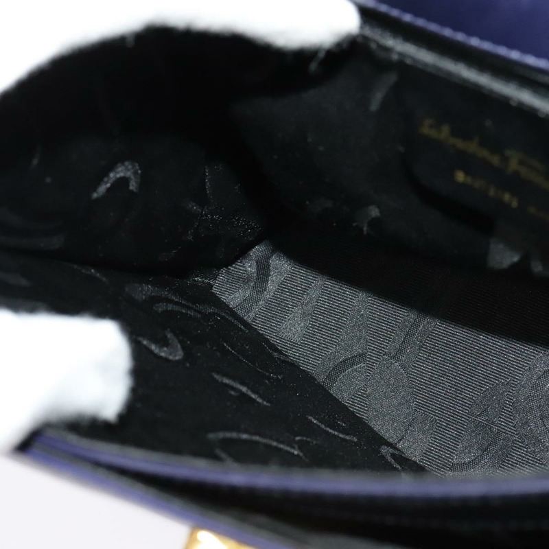 【日本直送】Salvatore Ferragamo Gancini 手提包 皮革 2 向 紫金 正品 128108-18