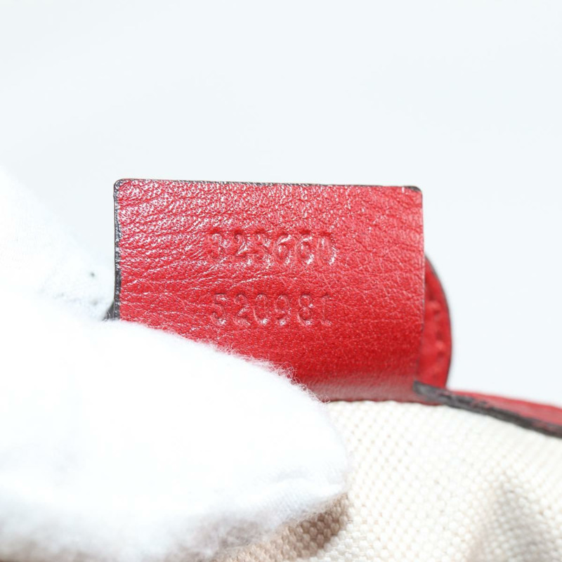 【日本直送】GUCCI 竹節手提包 皮革 2 向 紅金色 323660 正品 125733-10