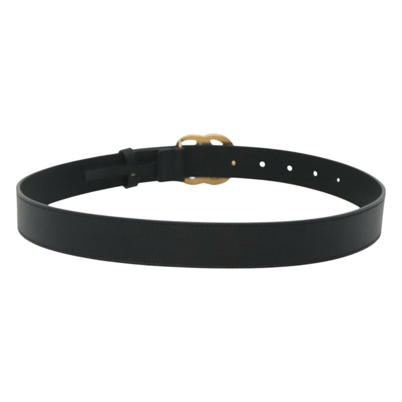 【日本直送】GUCCI GG Marmont 皮帶 皮革 33.5吋 黑色 金黃色 414516 正品 129193-1