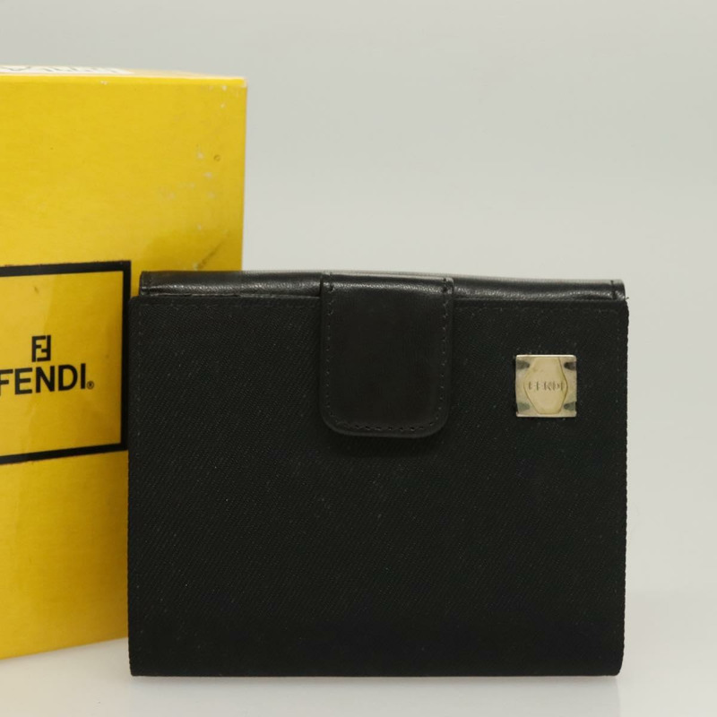 【日本直送】FENDI 皮夾 帆布 黑色 正品 127954V-11