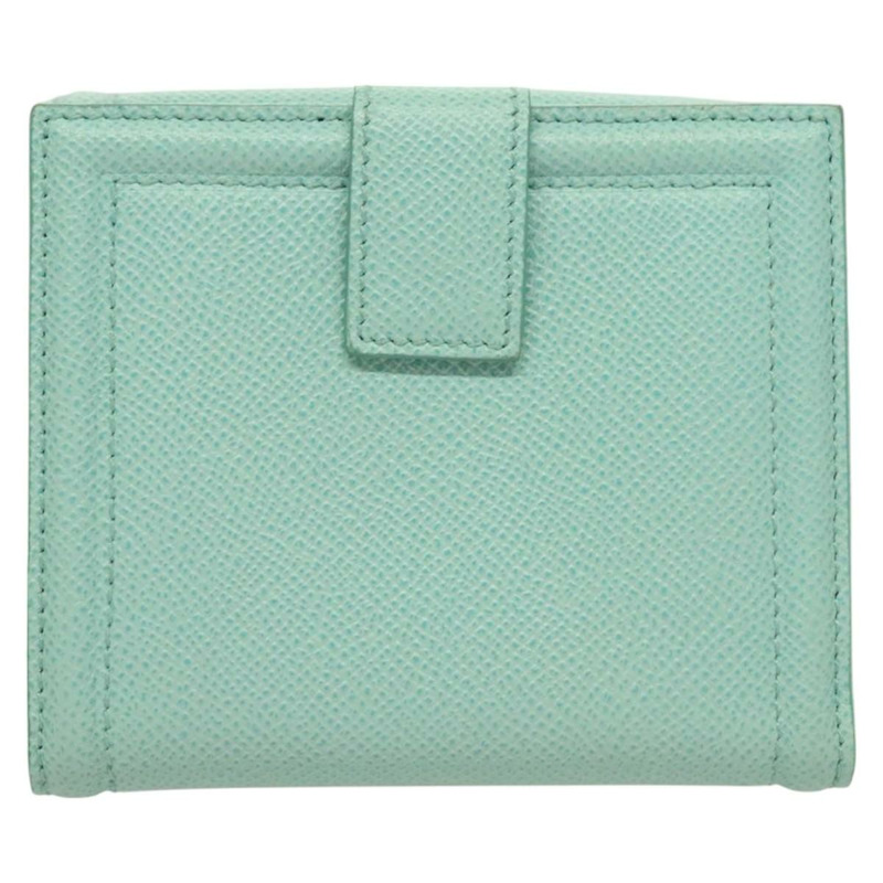 【日本直送】Salvatore Ferragamo 皮夾 皮革 綠松石藍 金色 正品 127952V-1