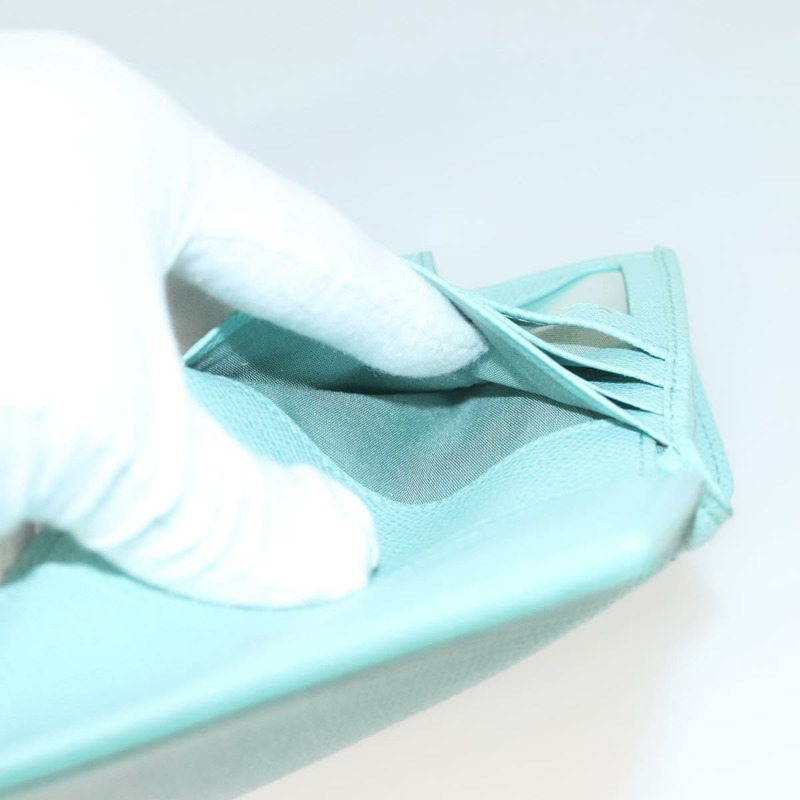 【日本直送】Salvatore Ferragamo 皮夾 皮革 綠松石藍 金色 正品 127952V-19