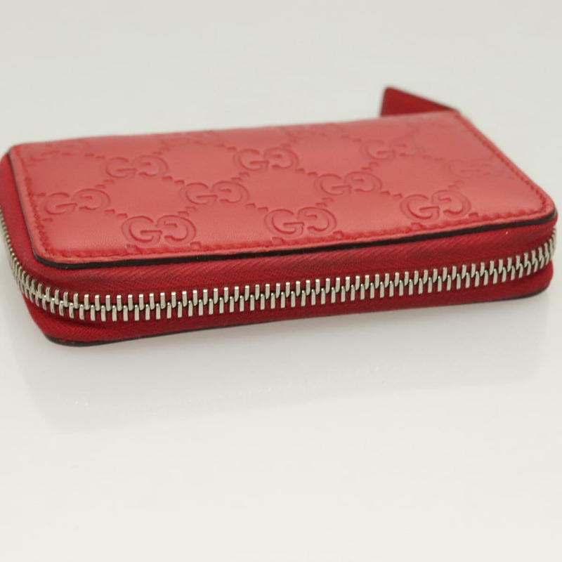 【日本直送】GUCCI GG帆布Guccissima零錢包，紅色皮革款，貨號255452，正品編號127950V-4