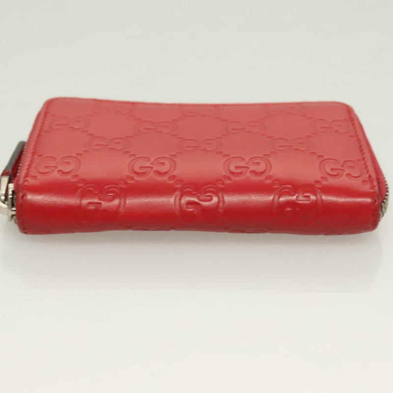 【日本直送】GUCCI GG帆布Guccissima零錢包，紅色皮革款，貨號255452，正品編號127950V-5