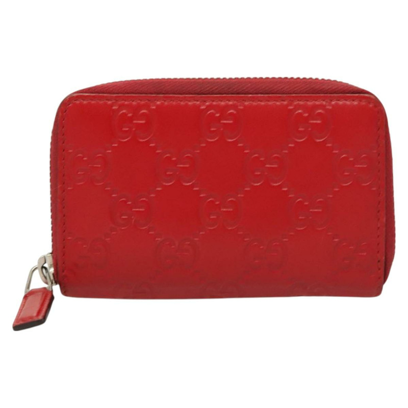 【日本直送】GUCCI GG帆布Guccissima零錢包，紅色皮革款，貨號255452，正品編號127950V-12