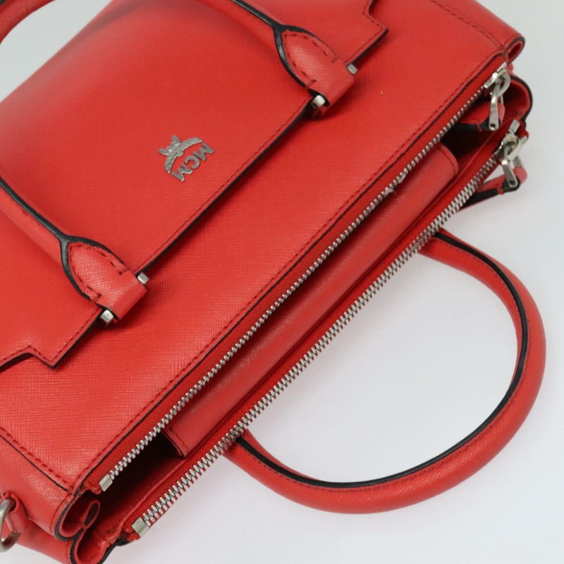 【日本直送】MCM 手提包 皮革 2 款可選 紅色 銀色 正品 129397-5