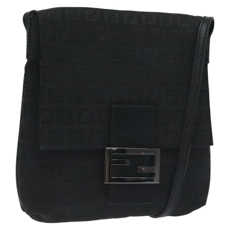 【日本直送】FENDI Zucchino 帆布單肩包 黑色 正品 129524V-0