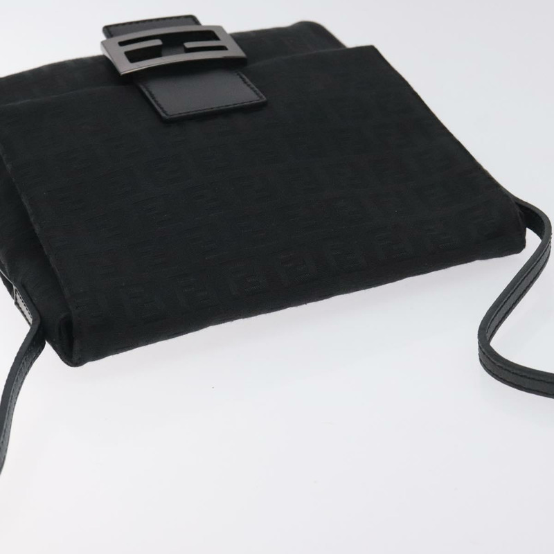 【日本直送】FENDI Zucchino 帆布單肩包 黑色 正品 129524V-5
