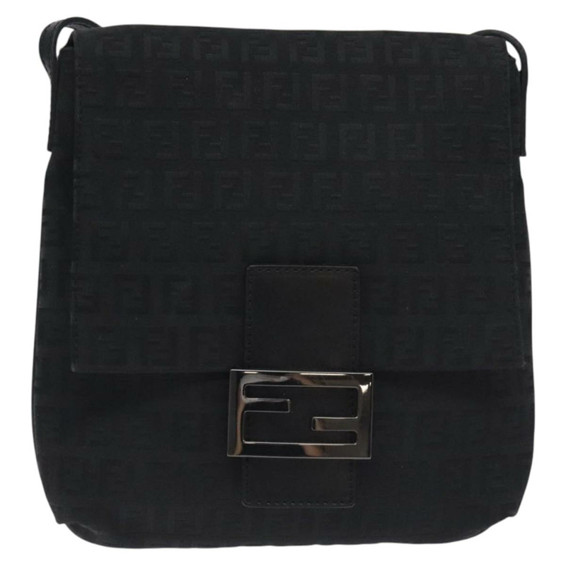 【日本直送】FENDI Zucchino 帆布單肩包 黑色 正品 129524V-12