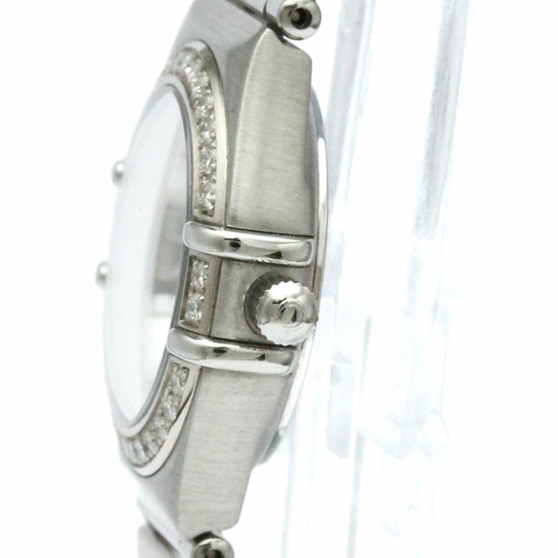 歐米茄星座系列鑽石藍色MOP鋼石英女士手錶1466.81 BF580414-3