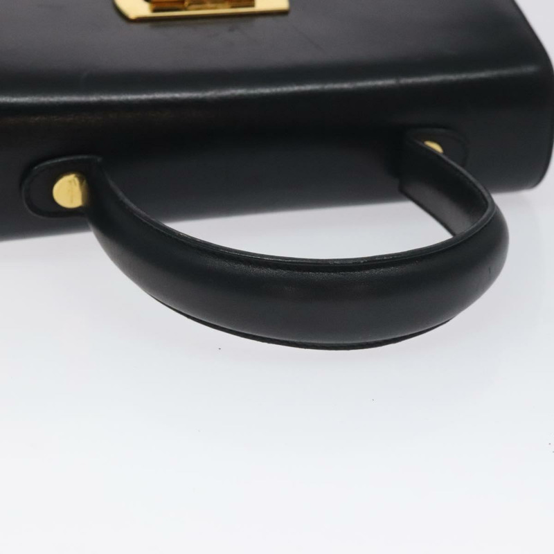 【日本直送】Salvatore Ferragamo Gancini 手提包 皮革 2 款 黑色 金色 正品 129924-6