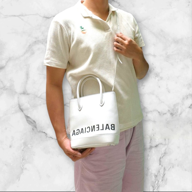 🔥10/3-10/31週年慶🔥【超狂優惠】㊣✨BALENCIAGA✨巴黎世家 白色 印字 手提包 肩背包 斜背包/二手包/二手精品/保證正品🌳二手樹屋🌳-50