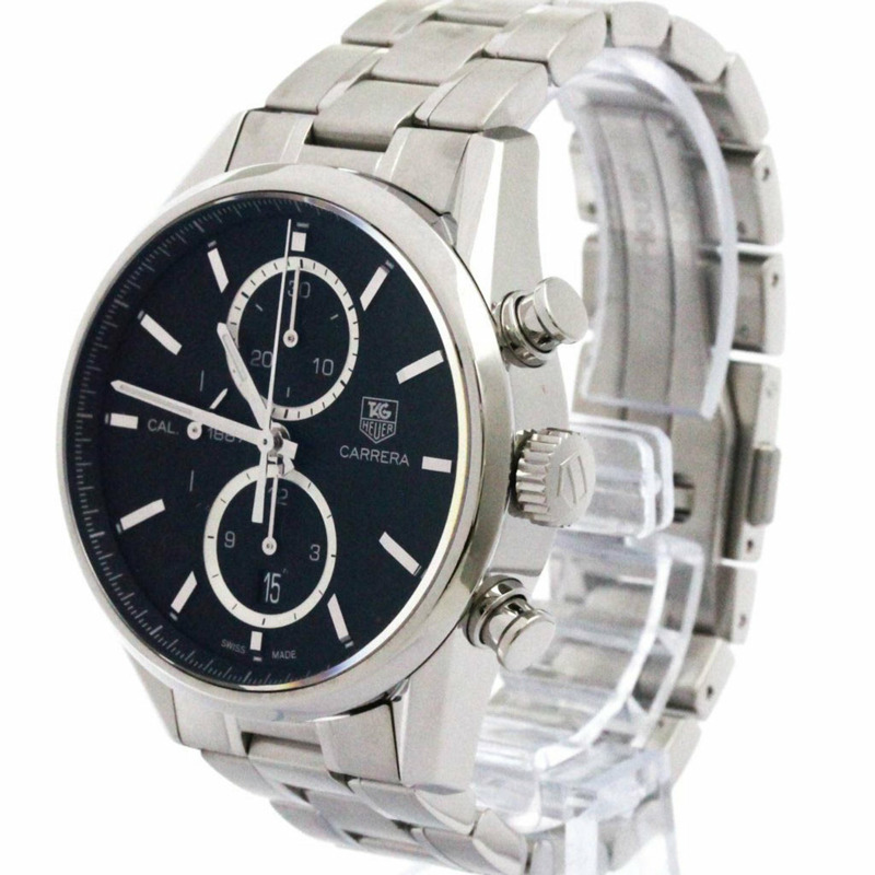 泰格豪雅卡萊拉系列 Calibre 1887 計時碼錶精鋼腕錶 CAR2110 拋光-1