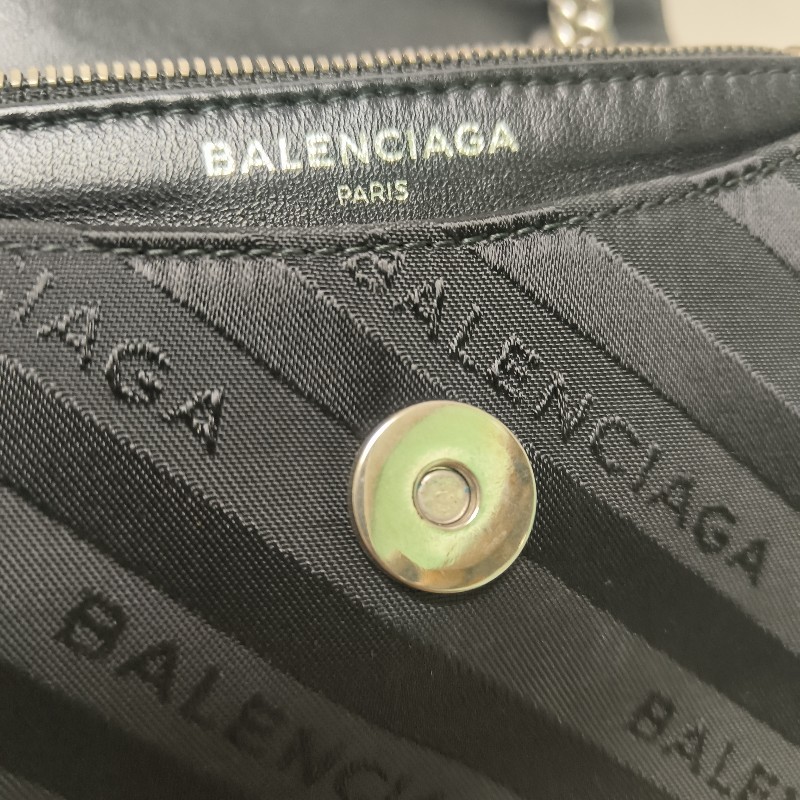 【8成新】㊣✨BALENCIAGA✨巴黎世家 (附防塵袋)黑色 滿版 印字 帆布 鏈條包 肩背包 斜背包/二手包/二手精品/保證正品🌳二手樹屋🌳-35