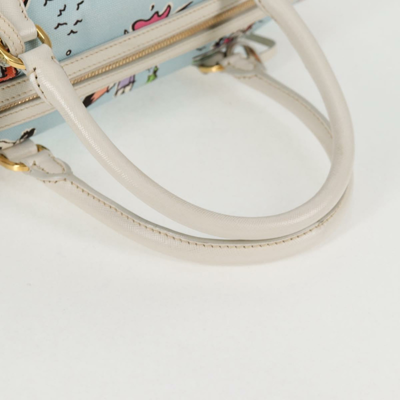 【日本直送】PRADA 手提包 帆布 2 向 淺藍色 金色 正品 130352V-6