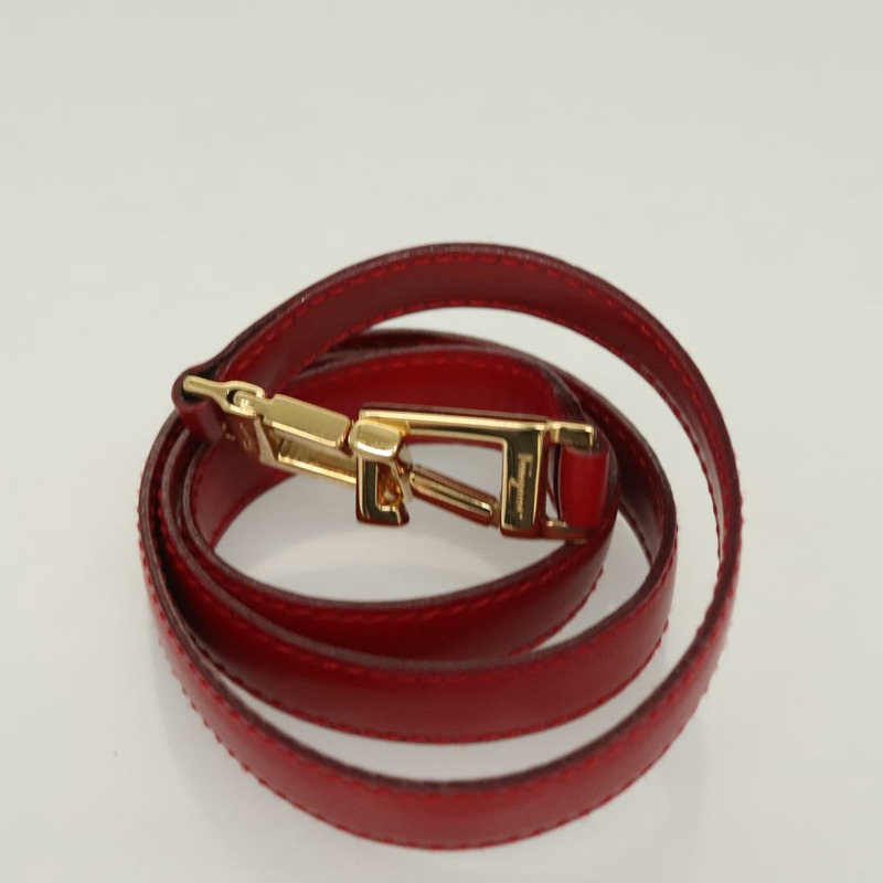 【日本直送】Salvatore Ferragamo Vala 單肩包 皮革 紅金 正品 128018-20