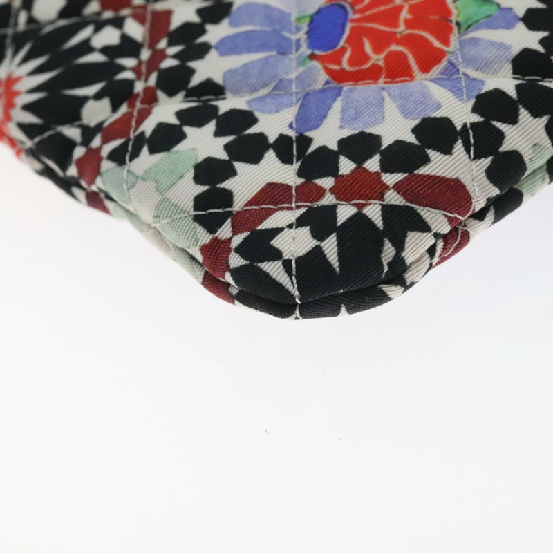 【日本直送】香奈兒聖誕手拿包 尼龍 黑色 銀色 CC 標誌 正品 130636V-13