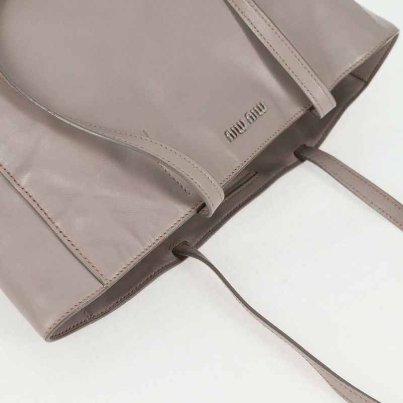 【日本直送】Miu Miu 手提包 皮革 銀色 淺灰色 正品 130156V-5